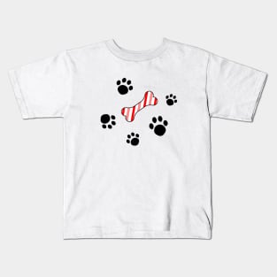 Dog treat Christmas candy cane. Kids T-Shirt